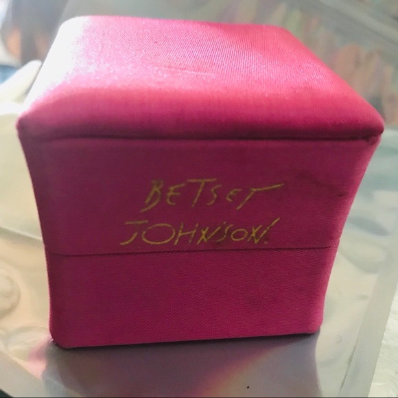 Betsey Johnson vintage huge black white polka dot bow ring statement retro pinup - Picture 6 of 6